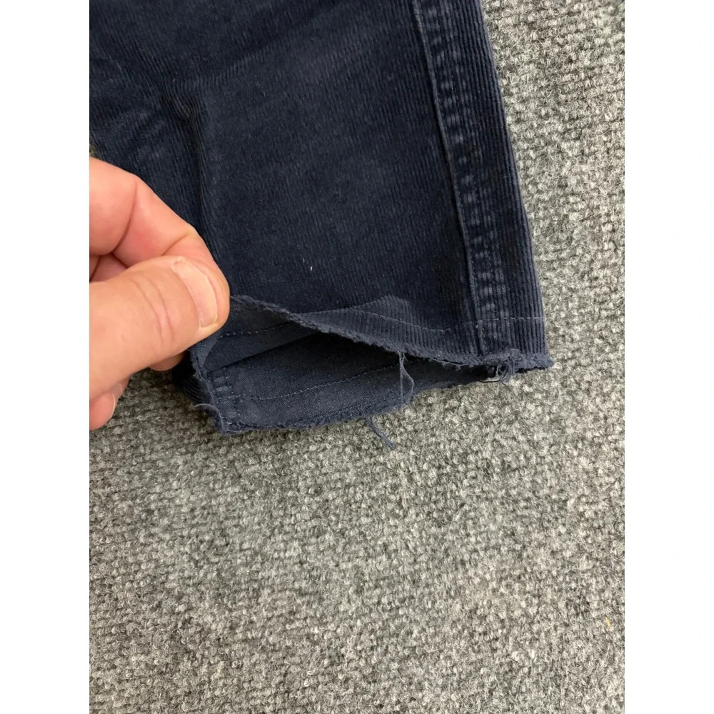 Nili Lotan Navy Blue Corduroy Utility Patch Pocket Pants Raw Hem Size 0